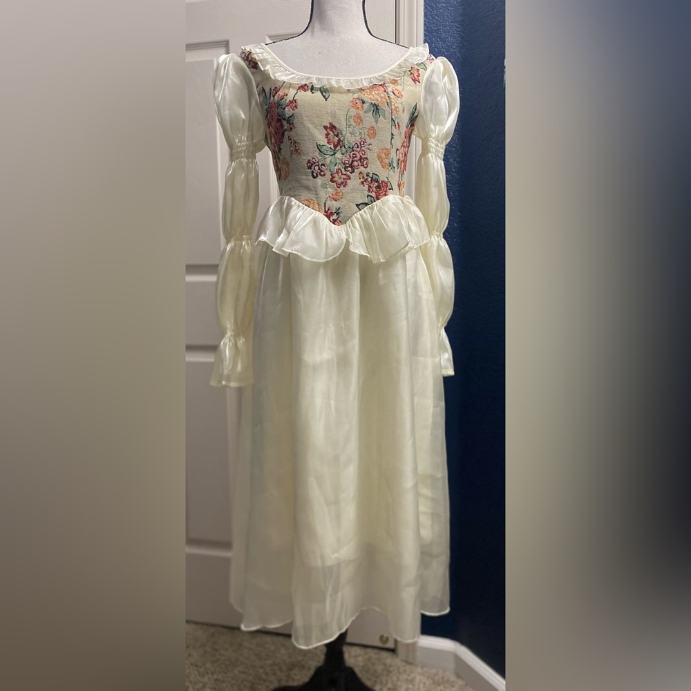 Charming Floral Ivory Kids Dress